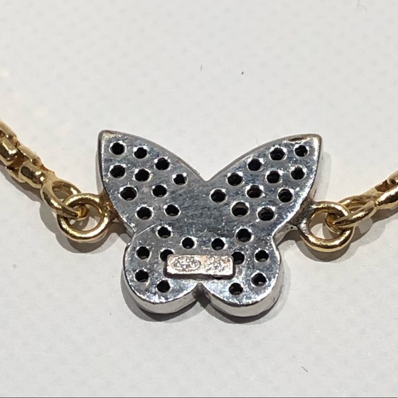 Two tone butterfly pave bracelet - Picture 3 of 6